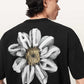 Black טי שירט גרפית אוברסייז לגברים Petals ALLSAINTS