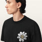 Black טי שירט גרפית אוברסייז לגברים Petals ALLSAINTS