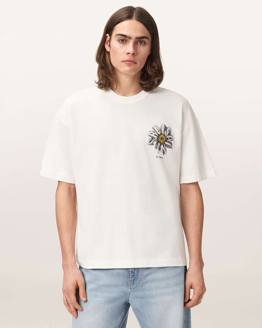 Seashell טי שירט גרפית אוברסייז לגברים Petals ALLSAINTS