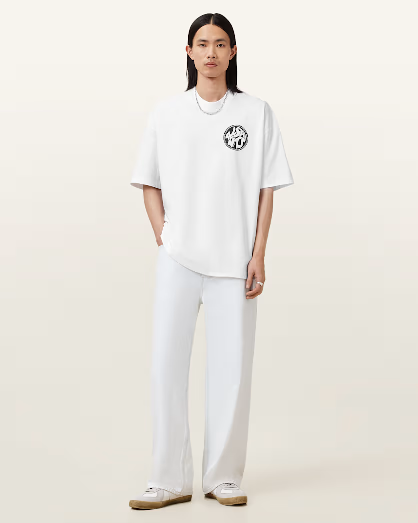 Beige טי שירט קצרה לנשים Distortion ALLSAINTS