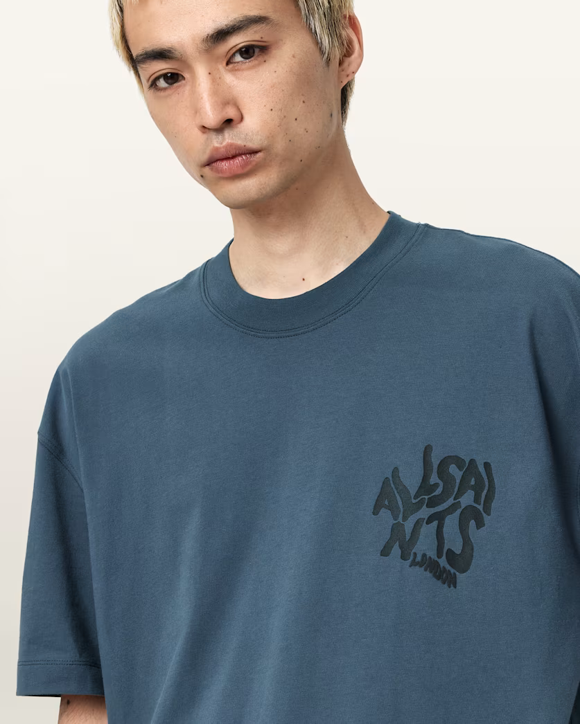 Dark Slate Gray טי שירט קצרה לגברים Orlando ALLSAINTS