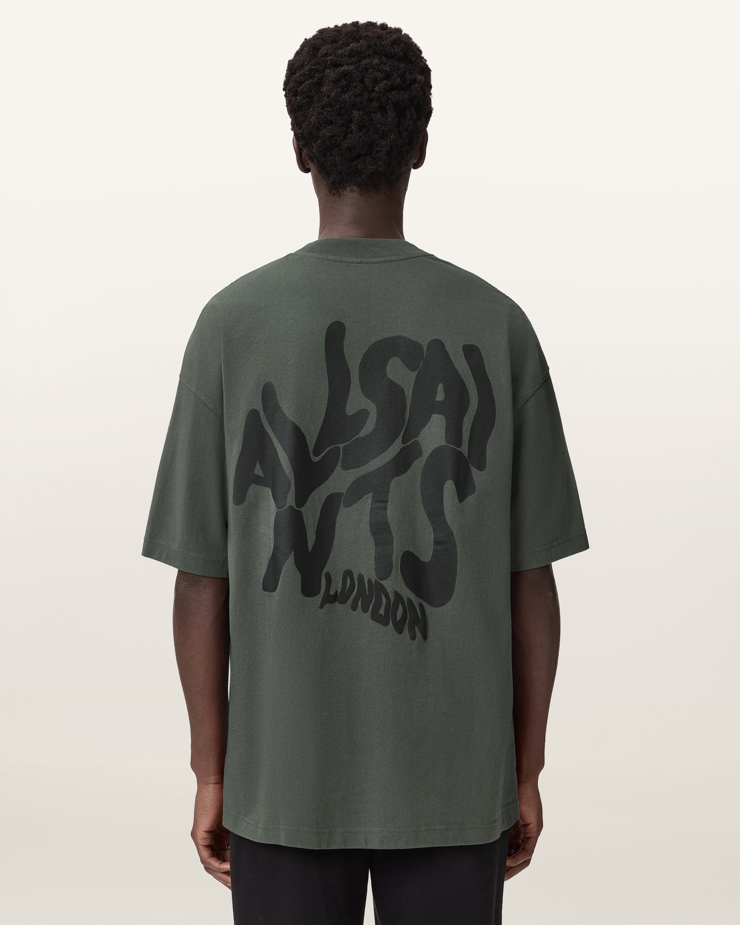 Beige טי שירט קצרה לגברים Orlando ALLSAINTS