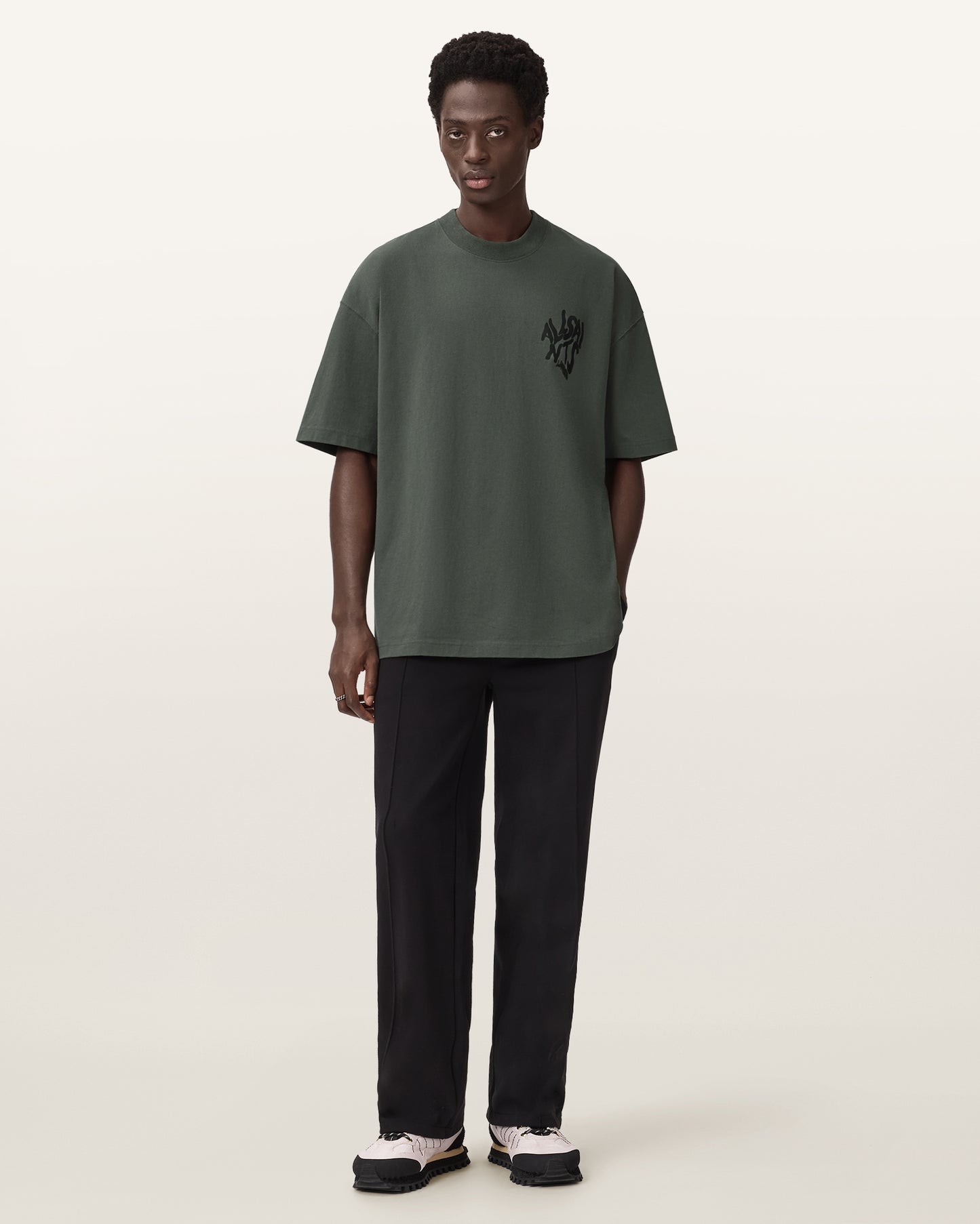 Dark Slate Gray טי שירט קצרה לגברים Orlando ALLSAINTS