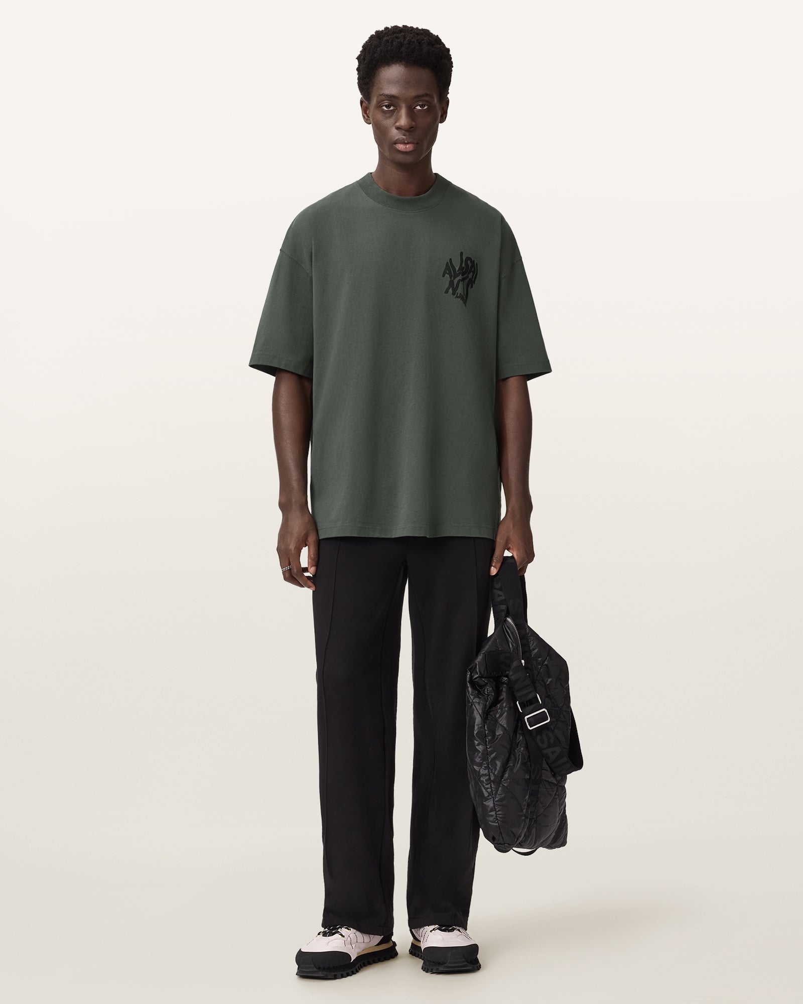 Dark Slate Gray טי שירט קצרה לגברים Orlando ALLSAINTS