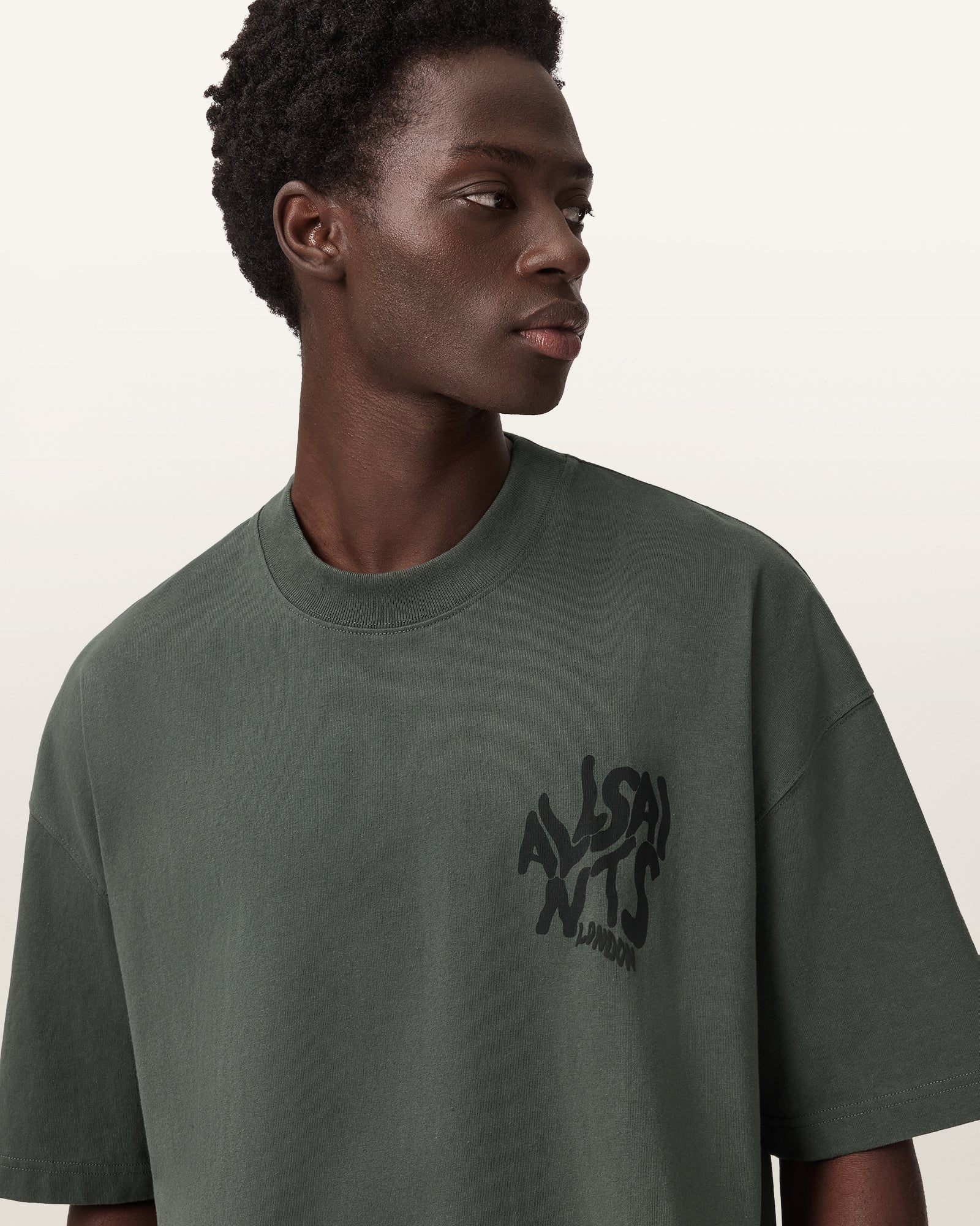 Beige טי שירט קצרה לגברים Orlando ALLSAINTS