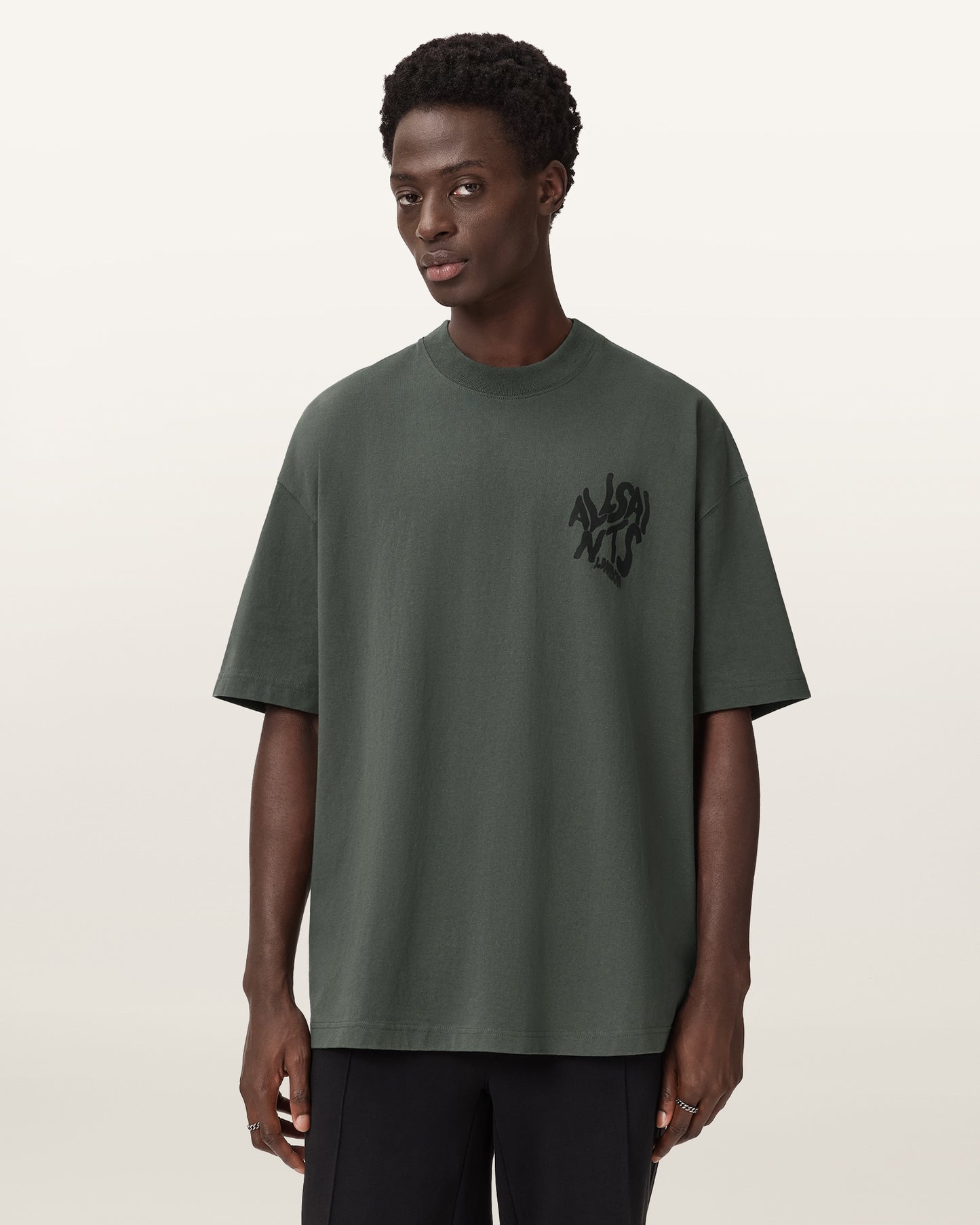 Beige טי שירט קצרה לגברים Orlando ALLSAINTS