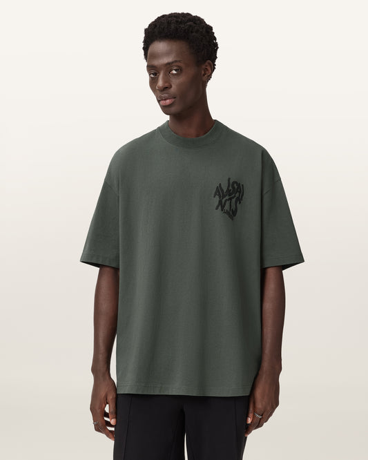 Beige טי שירט קצרה לגברים Orlando ALLSAINTS