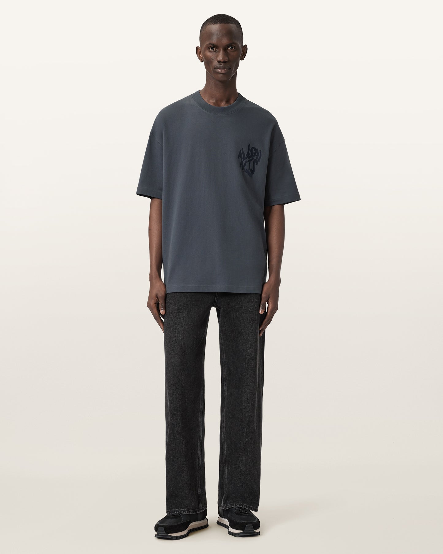 Beige טי שירט קצרה לגברים Orlando ALLSAINTS