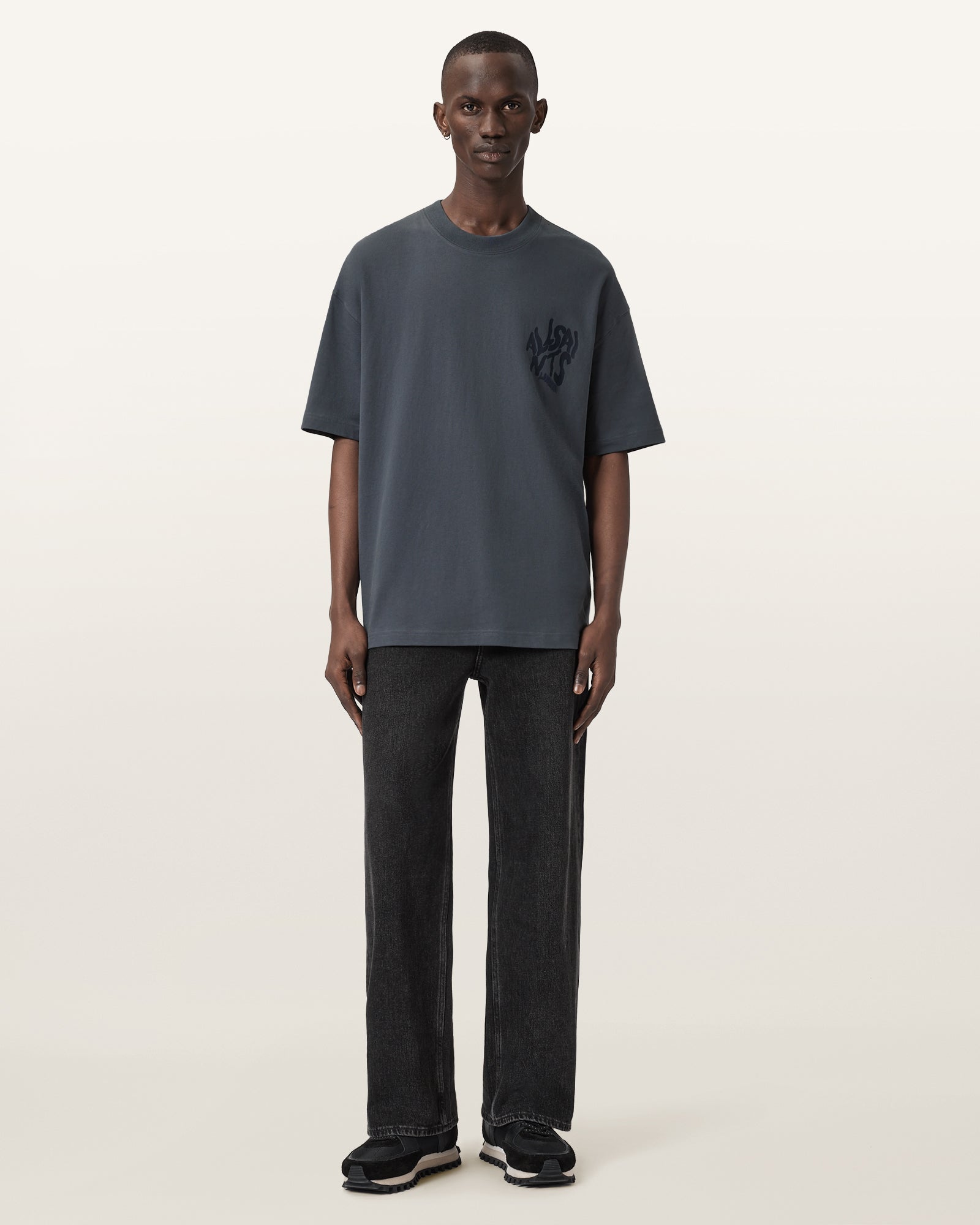 Beige טי שירט קצרה לגברים Orlando ALLSAINTS