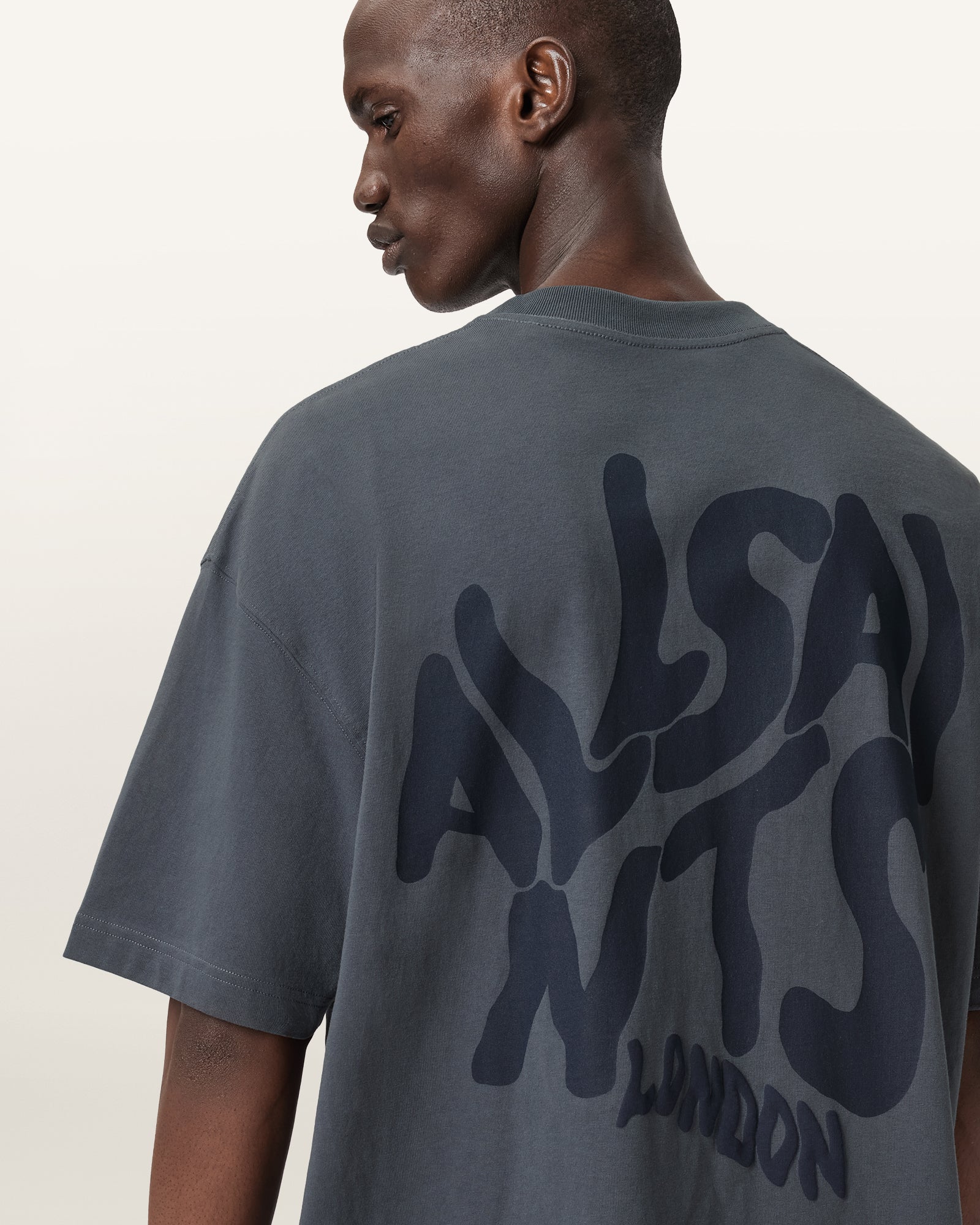 Dark Slate Gray טי שירט קצרה לגברים Orlando ALLSAINTS