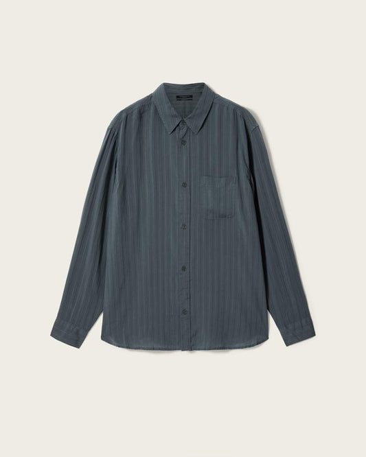 Dark Slate Gray חולצה מכופתרת לגברים Carlyle ALLSAINTS