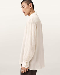 Misty Rose חולצה מכופתרת אוברסייז לגברים Carlyle ALLSAINTS