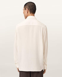 Antique White חולצה מכופתרת אוברסייז לגברים Carlyle ALLSAINTS