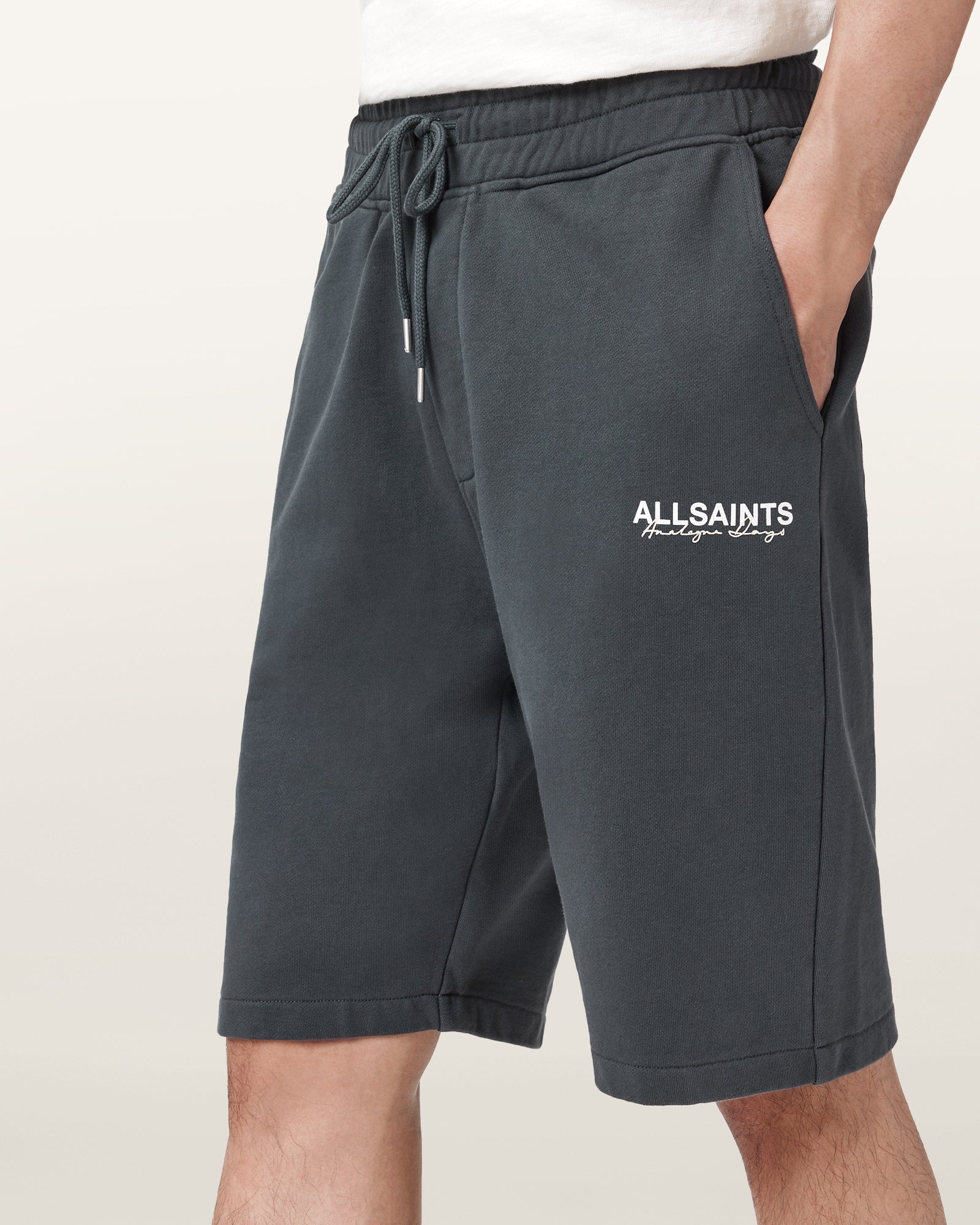 Dark Slate Gray מכנסיים קצרים לגברים Emblem Sweatshort ALLSAINTS