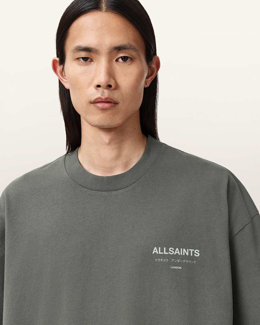 Dim Gray טי שירט קצרה לגברים Washed Tee ALLSAINTS