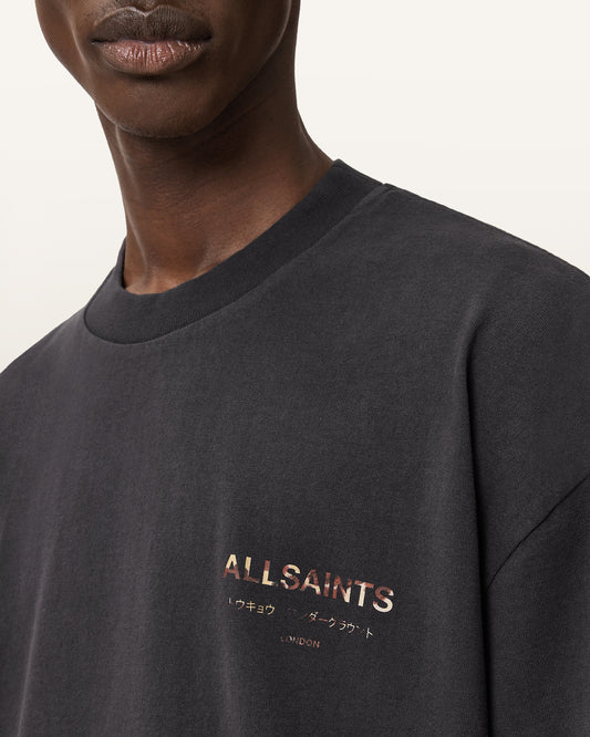 Dark Slate Gray טי שירט קצרה לגברים Underground SS Crew ALLSAINTS