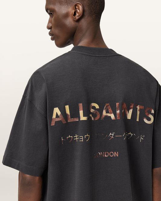 Dark Slate Gray טי שירט קצרה לגברים Underground SS Crew ALLSAINTS