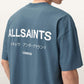 Slate Gray טי שירט קצרה לגברים Underground Ss Crew ALLSAINTS