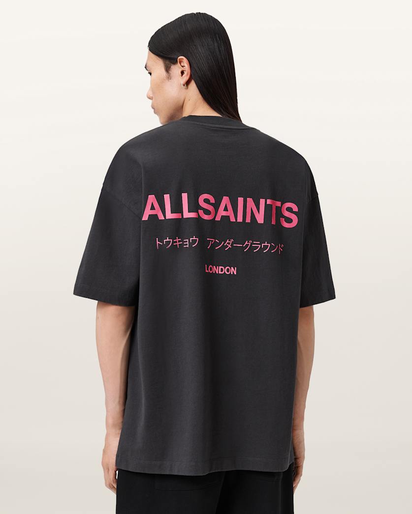 Dark Slate Gray טי שירט קצרה לגברים Underground Ss Crew ALLSAINTS