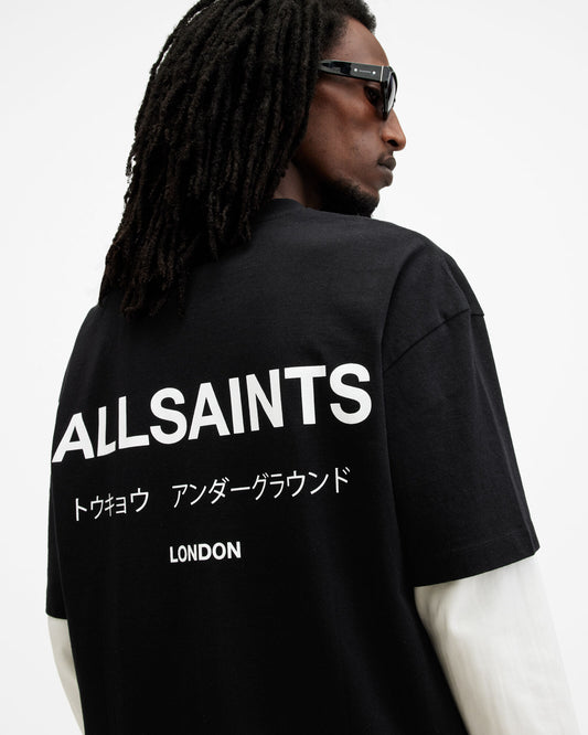 White Smoke טי-שירט קצרה לגברים Underground ALLSAINTS