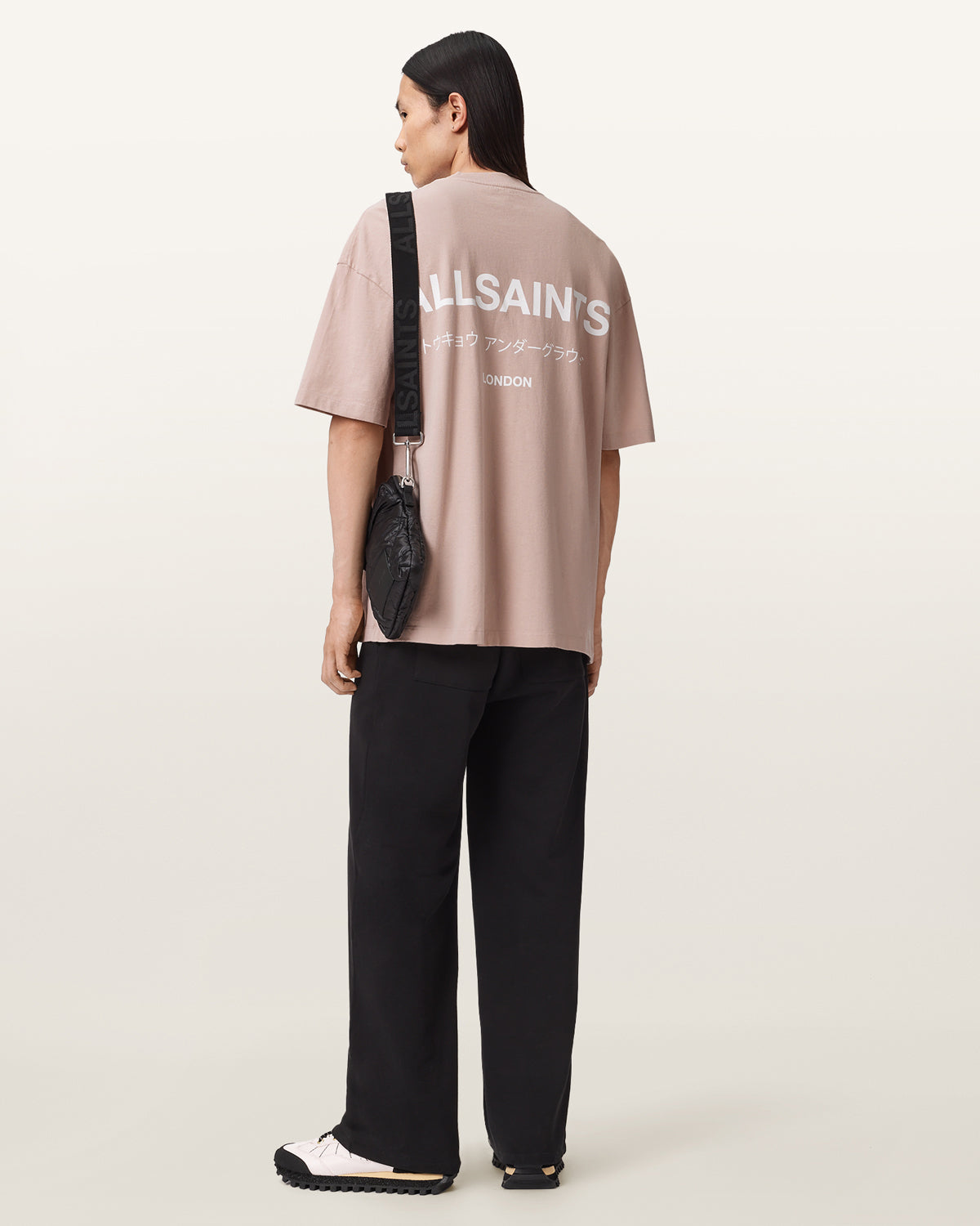 Antique White טי שירט קצרה Underground ALLSAINTS