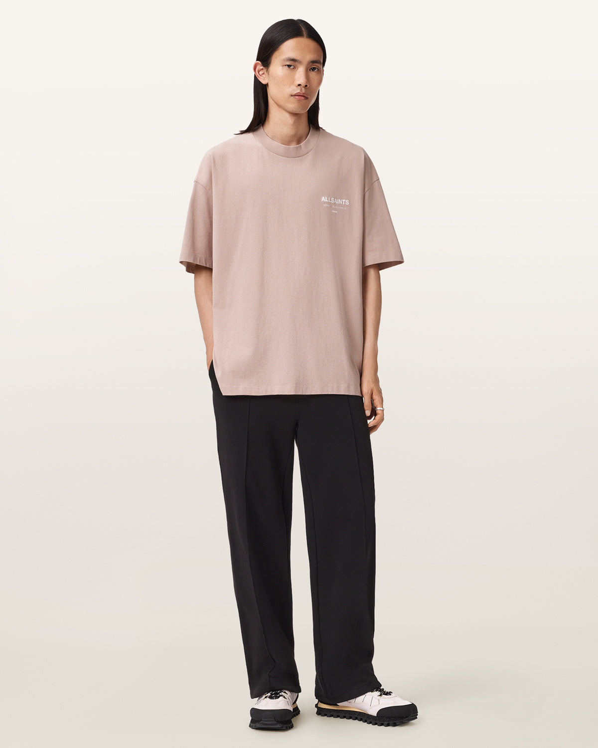 Antique White טי שירט קצרה Underground ALLSAINTS