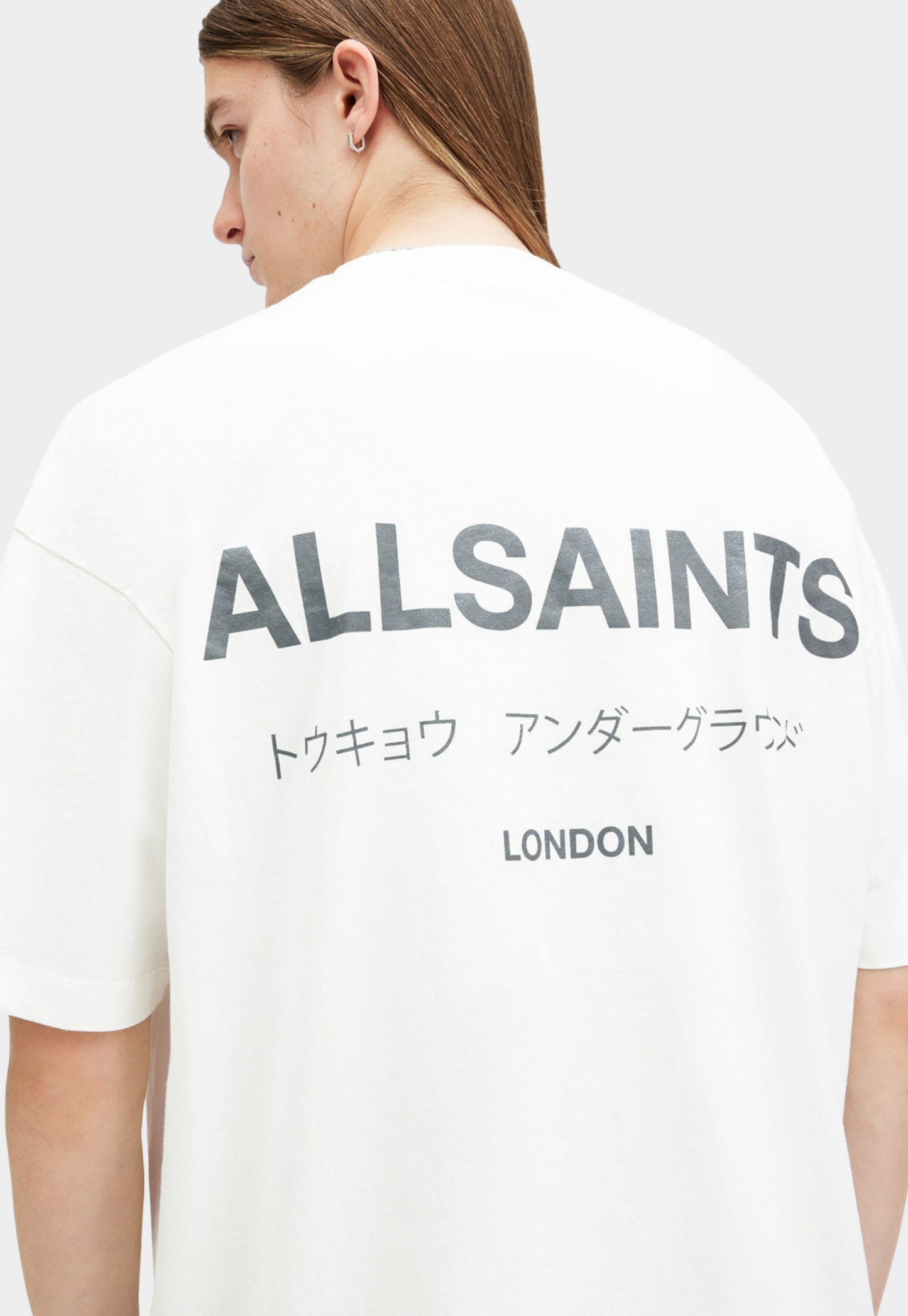 White Smoke טי שירט קצרה לגברים Underground ALLSAINTS