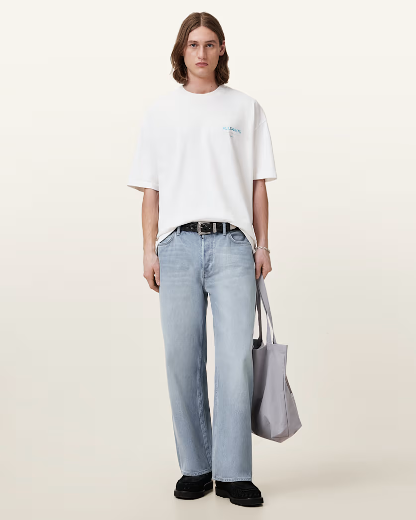 Antique White טי שירט קצרה לגברים Underground ALLSAINTS