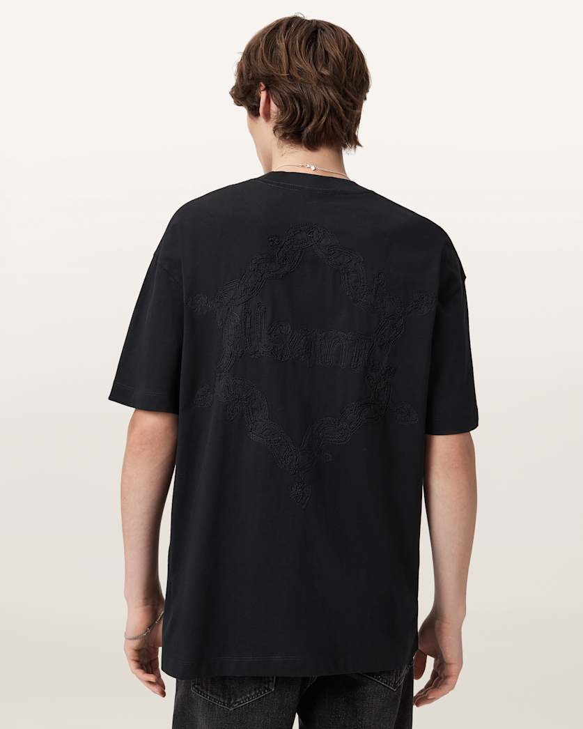 Black טי שירט קצרה לגברים Washed Tee ALLSAINTS
