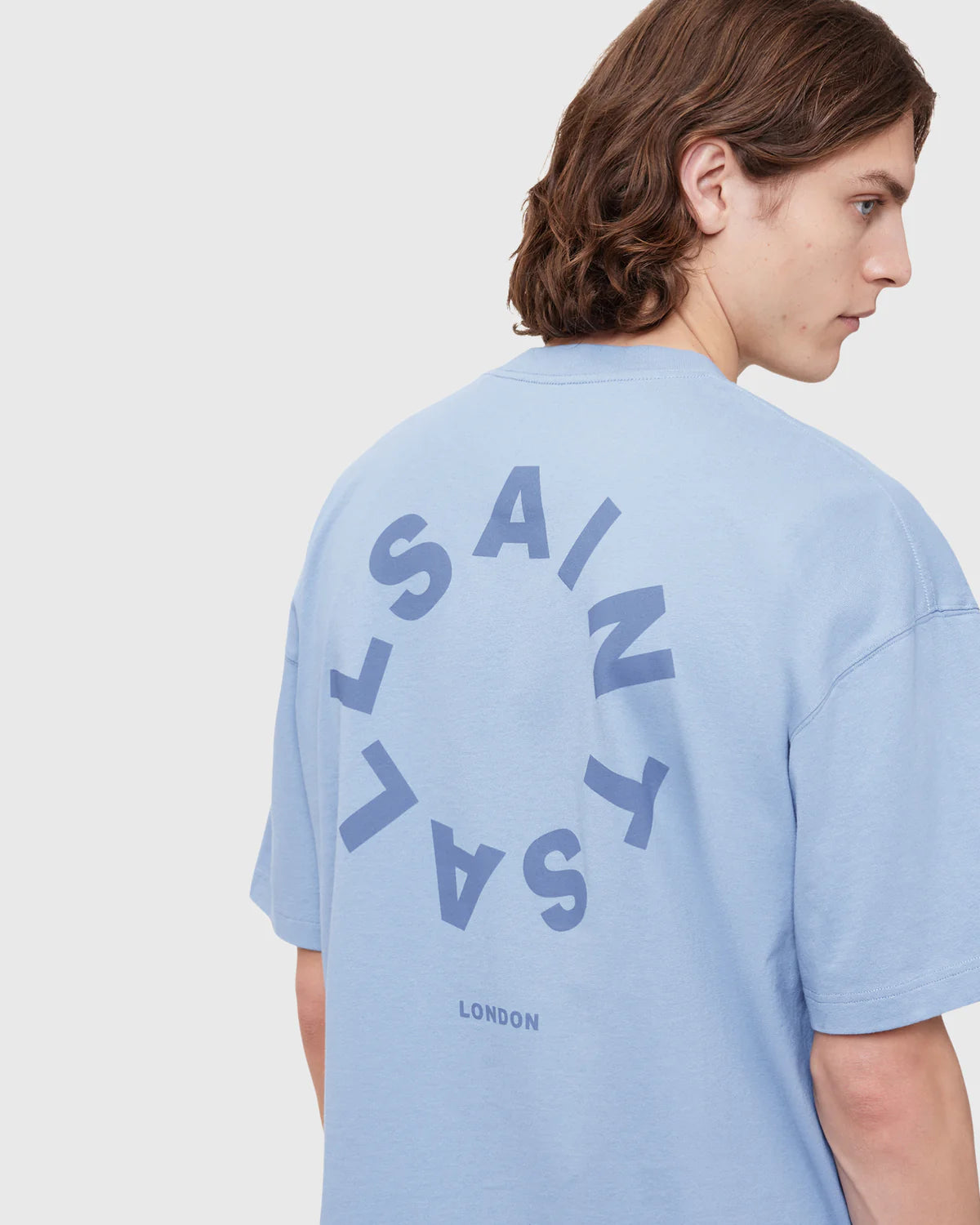 Light Gray טי שירט קצרה לגברים Tierra ALLSAINTS