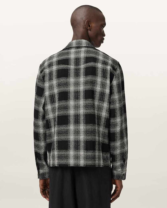 Light Gray חולצה מכופתרת ארוכה לגברים Teshio ALLSAINTS