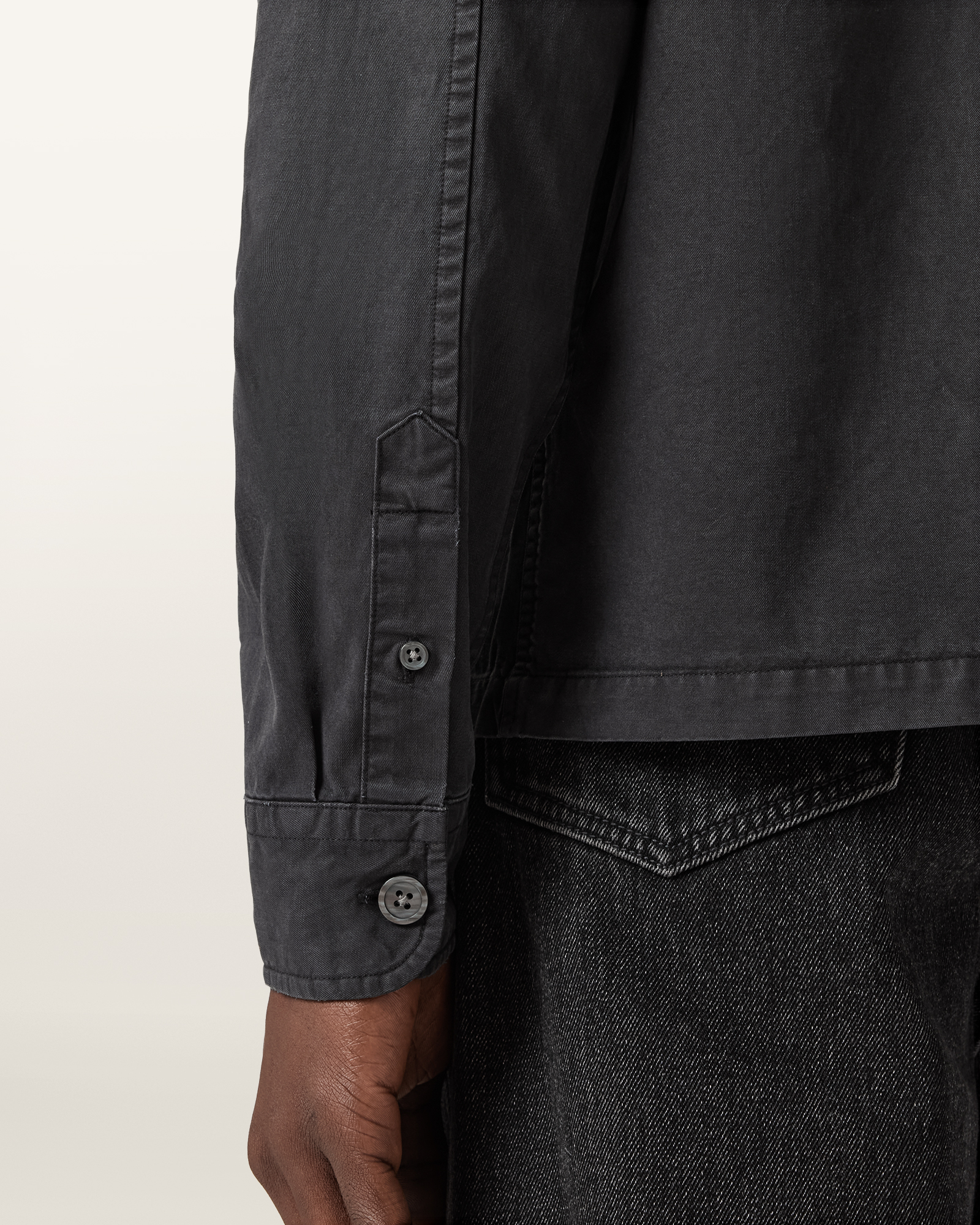 Beige חולצה מכופתרת ארוכה לגברים Rohdi LS ALLSAINTS