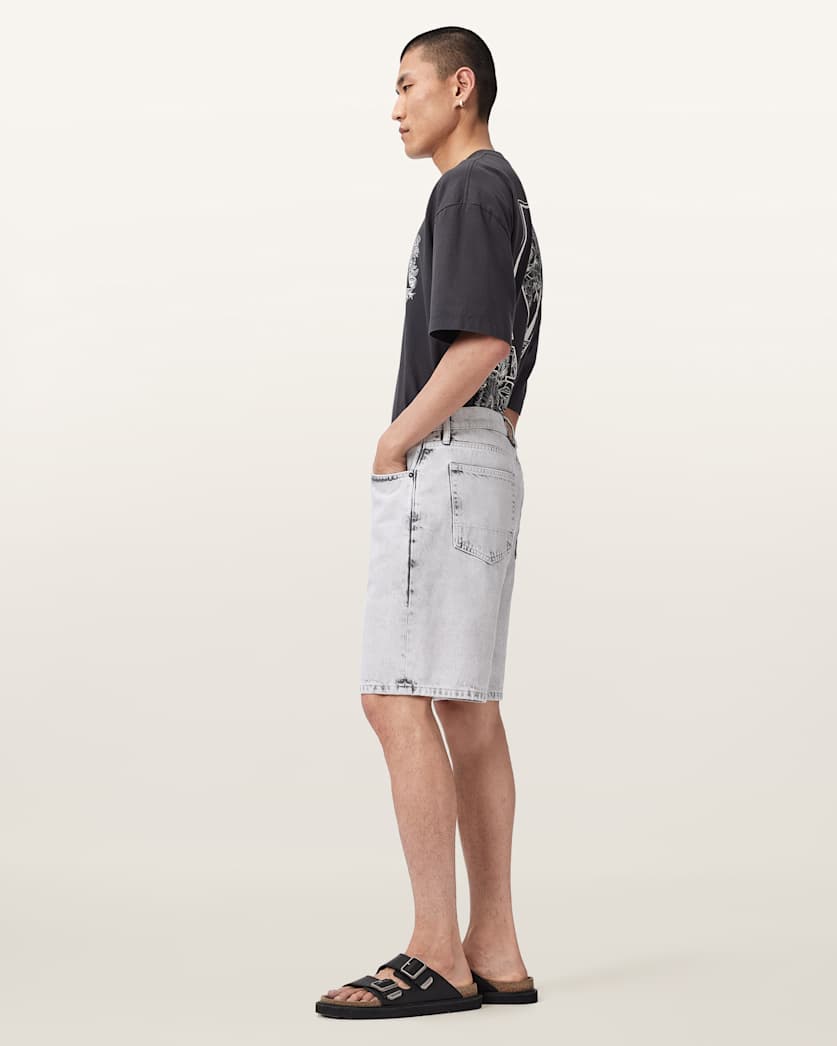 Antique White מכנסי ג׳ינס קצרים לגברים Lenny - Loose ALLSAINTS