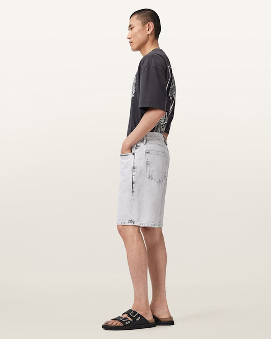 Antique White מכנסי ג׳ינס קצרים לגברים Lenny - Loose ALLSAINTS