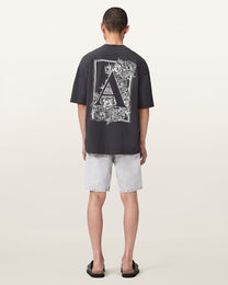 Antique White מכנסי ג׳ינס קצרים לגברים Lenny - Loose ALLSAINTS