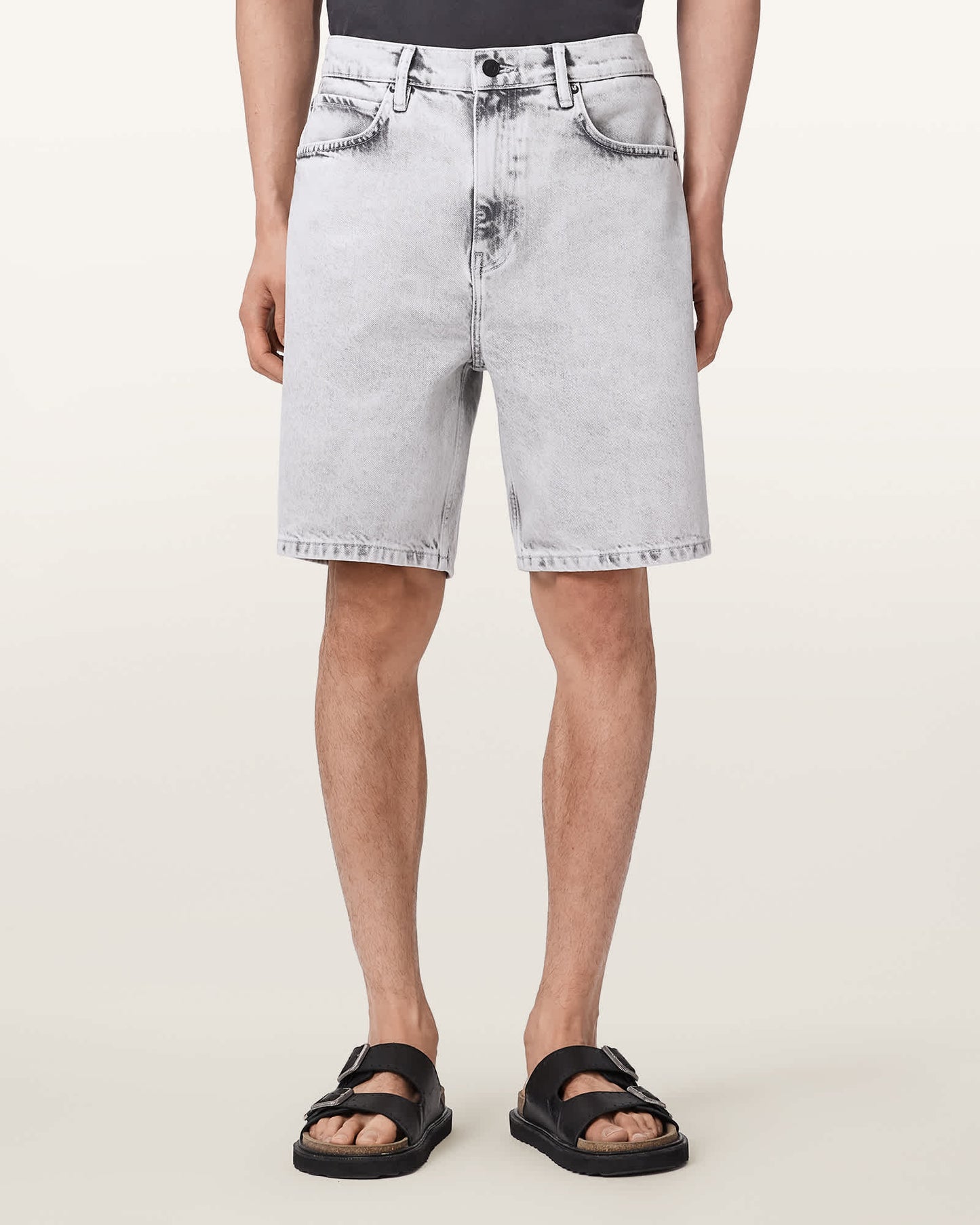 Antique White מכנסי ג׳ינס קצרים לגברים Lenny - Loose ALLSAINTS
