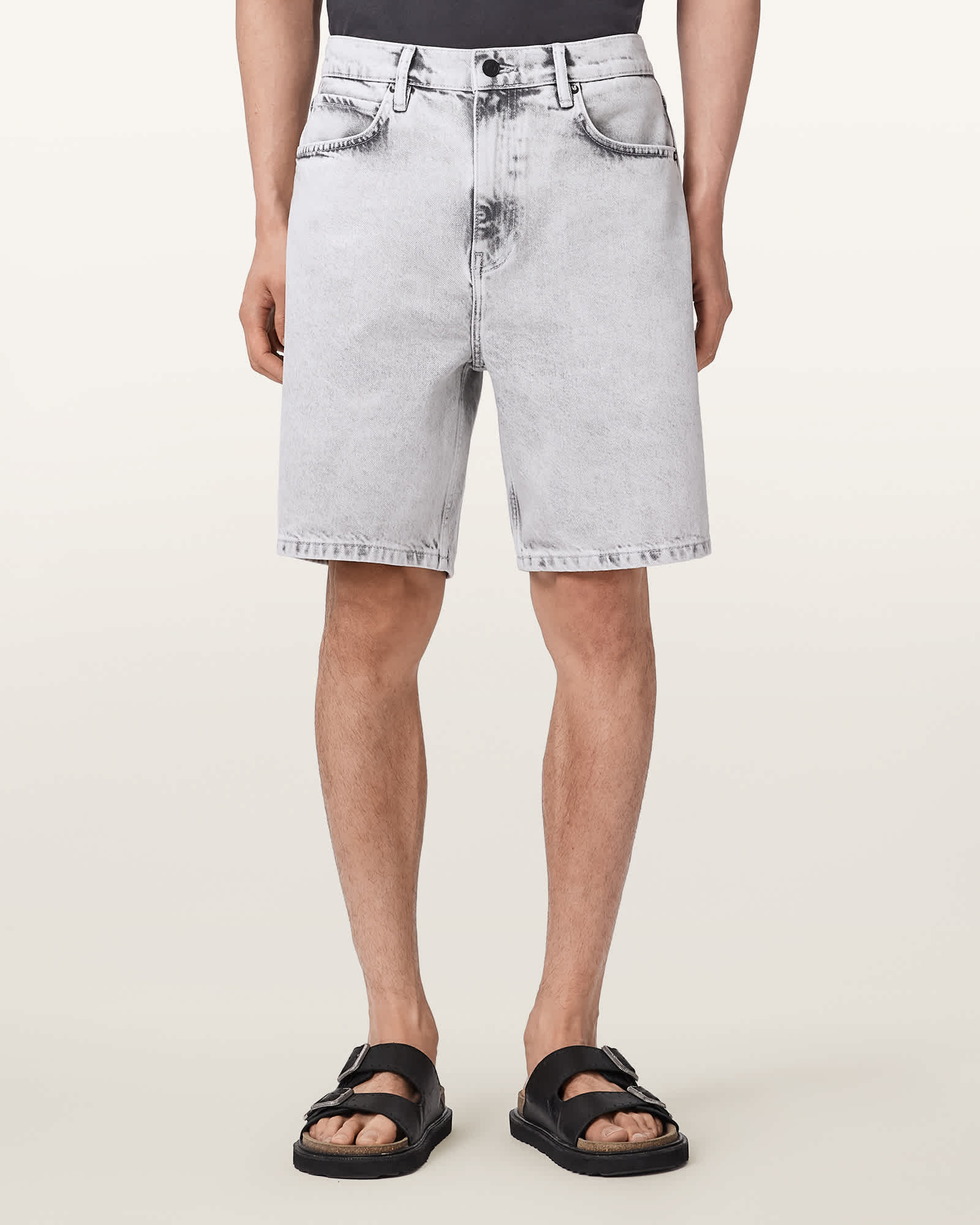 Antique White מכנסי ג׳ינס קצרים לגברים Lenny - Loose ALLSAINTS