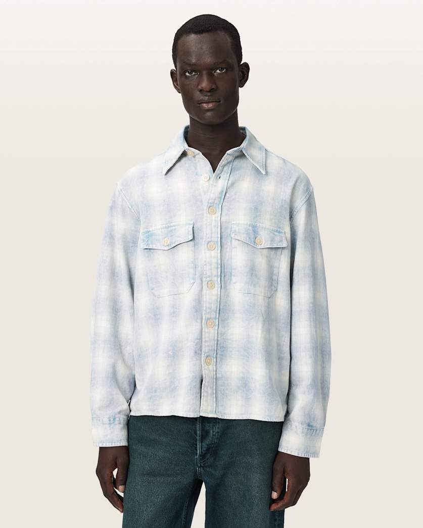 Lavender חולצה מכופתרת ארוכה לגברים Santos Ls Shirt ALLSAINTS