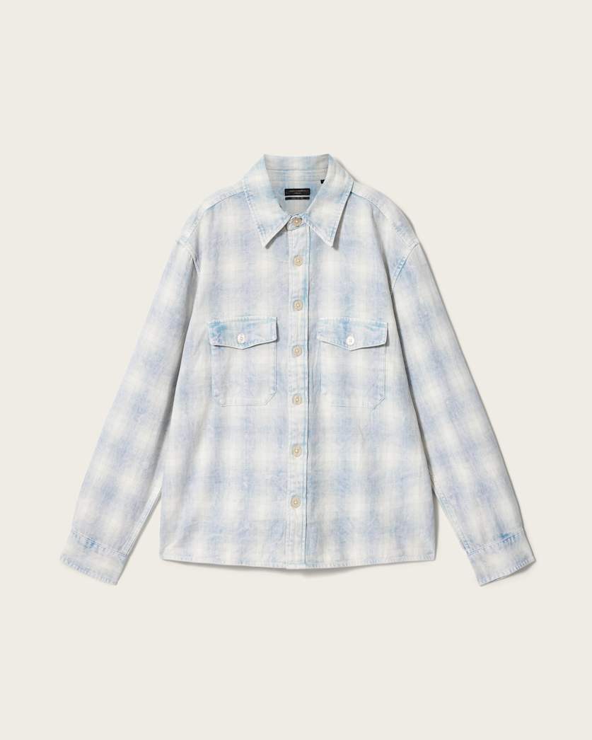 Lavender חולצה מכופתרת ארוכה לגברים Santos Ls Shirt ALLSAINTS
