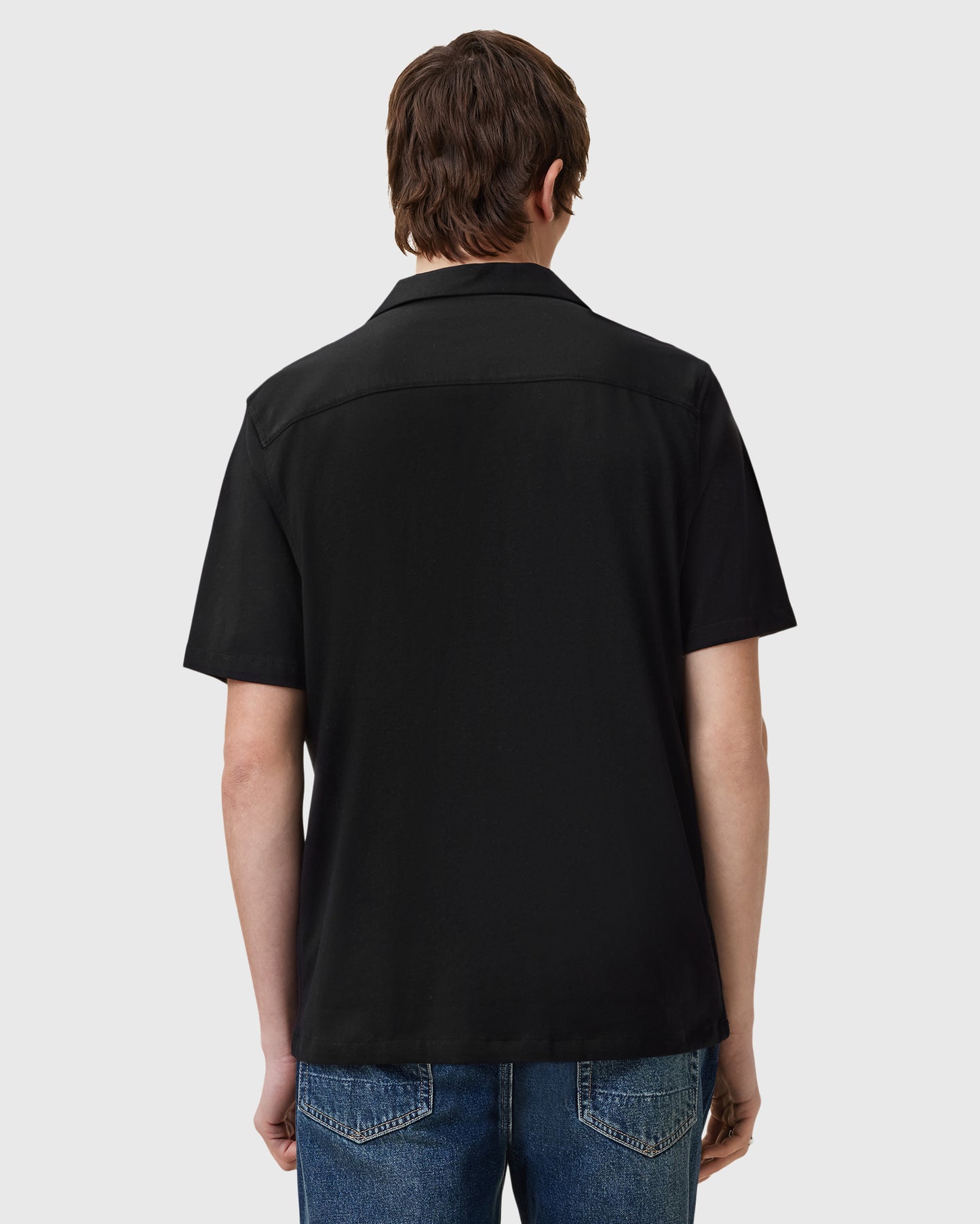 Lavender חולצה מכופתרת קצרה לגברים Hudson ALLSAINTS