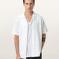White Smoke חולצה מכופתרת קצרה לגברים Hudson Ss Shirt ALLSAINTS