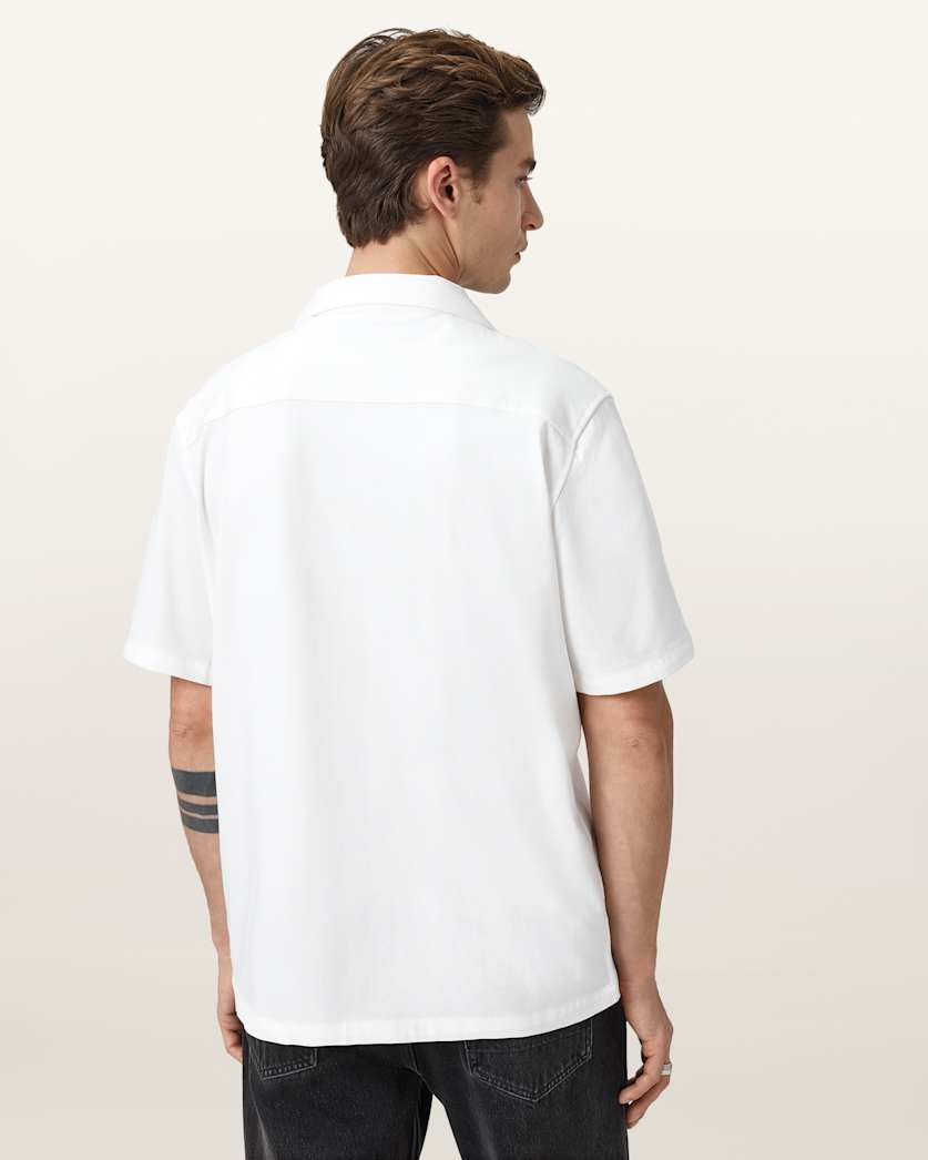 Seashell חולצה מכופתרת קצרה לגברים Hudson Ss Shirt ALLSAINTS