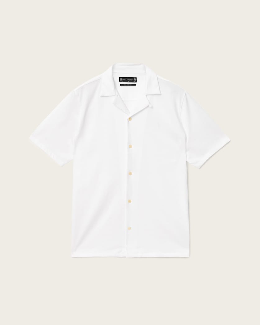 Lavender חולצה מכופתרת קצרה לגברים Hudson Ss Shirt ALLSAINTS
