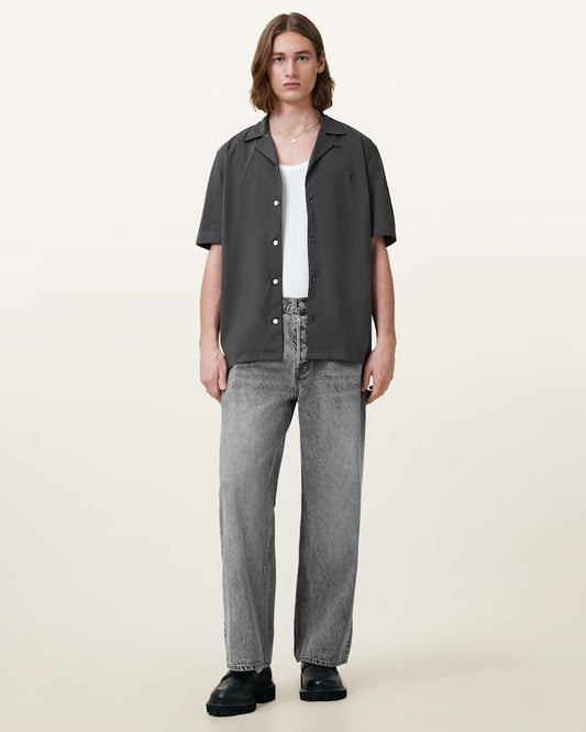 Seashell חולצה מכופתרת רפויה לגברים Hudson ALLSAINTS