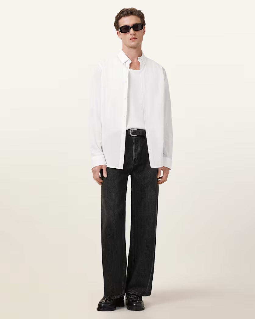 Beige חולצה מכופתרת ארוכה לגברים Cassis ALLSAINTS