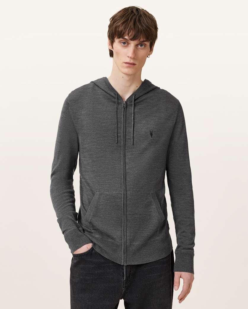 Dark Slate Gray סווטשירט עם רוכסן לגברים Mode ALLSAINTS