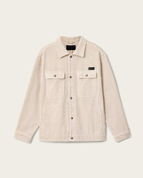 Light Gray חולצה מכופתרת ארוכה לגברים Castleford Jacket ALLSAINTS