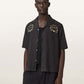 Dark Slate Gray חולצת פשתן רקומה לגברים Klavicle ALLSAINTS