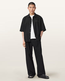 Antique White חולצה מכופתרת קצרה לגברים Circe Oversized ALLSAINTS