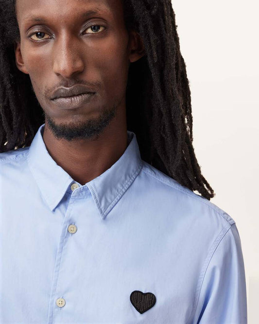 Black חולצה מכופתרת ארוכה לגברים Amante ALLSAINTS